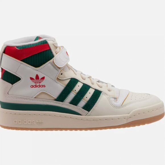 Adidas Mens Forum 84 High Court Leather White Green Red Size 8 Basketball NEW - Picture 6 of 10